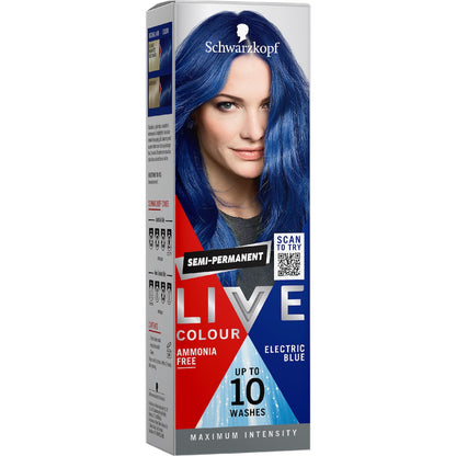 Schwarzkopf Live Colour Hair Dye Semi Permanent Electric Blue Each
