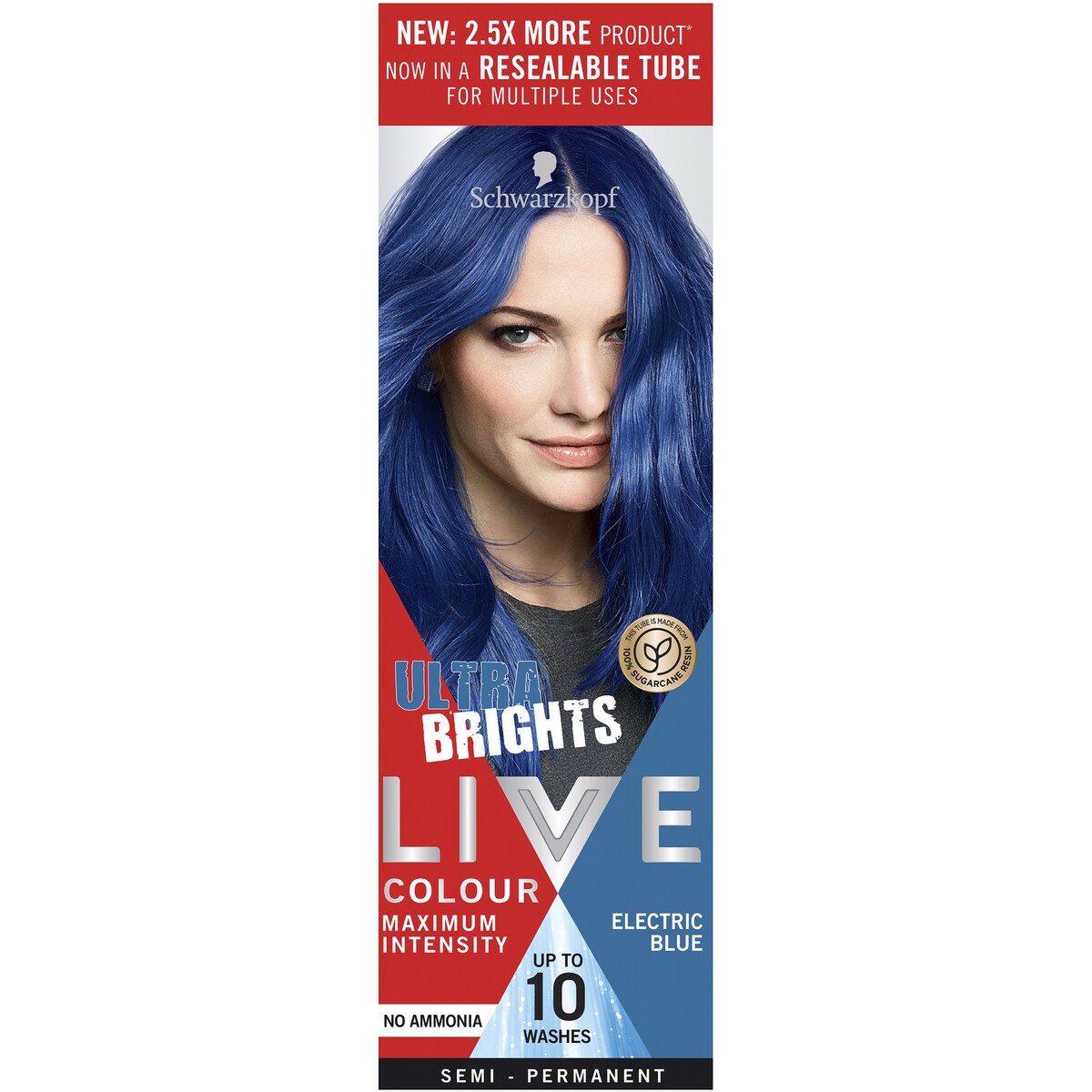 Schwarzkopf Live Colour Blue Hair Dye Electric Blue Semi Permanent each