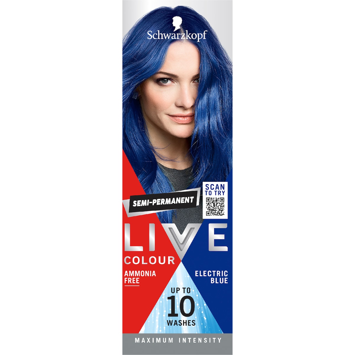 Schwarzkopf Live Colour Hair Dye Semi Permanent Electric Blue Each