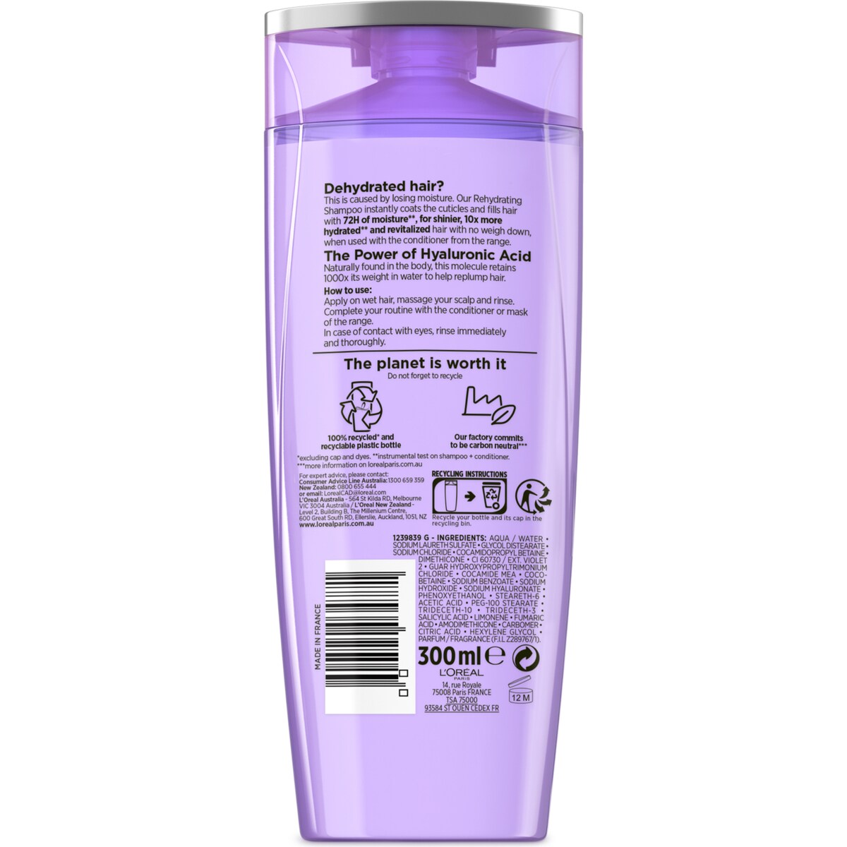 L'oreal Paris Elvive Hyaluron Plump Moisture Filling Shampoo 300ml