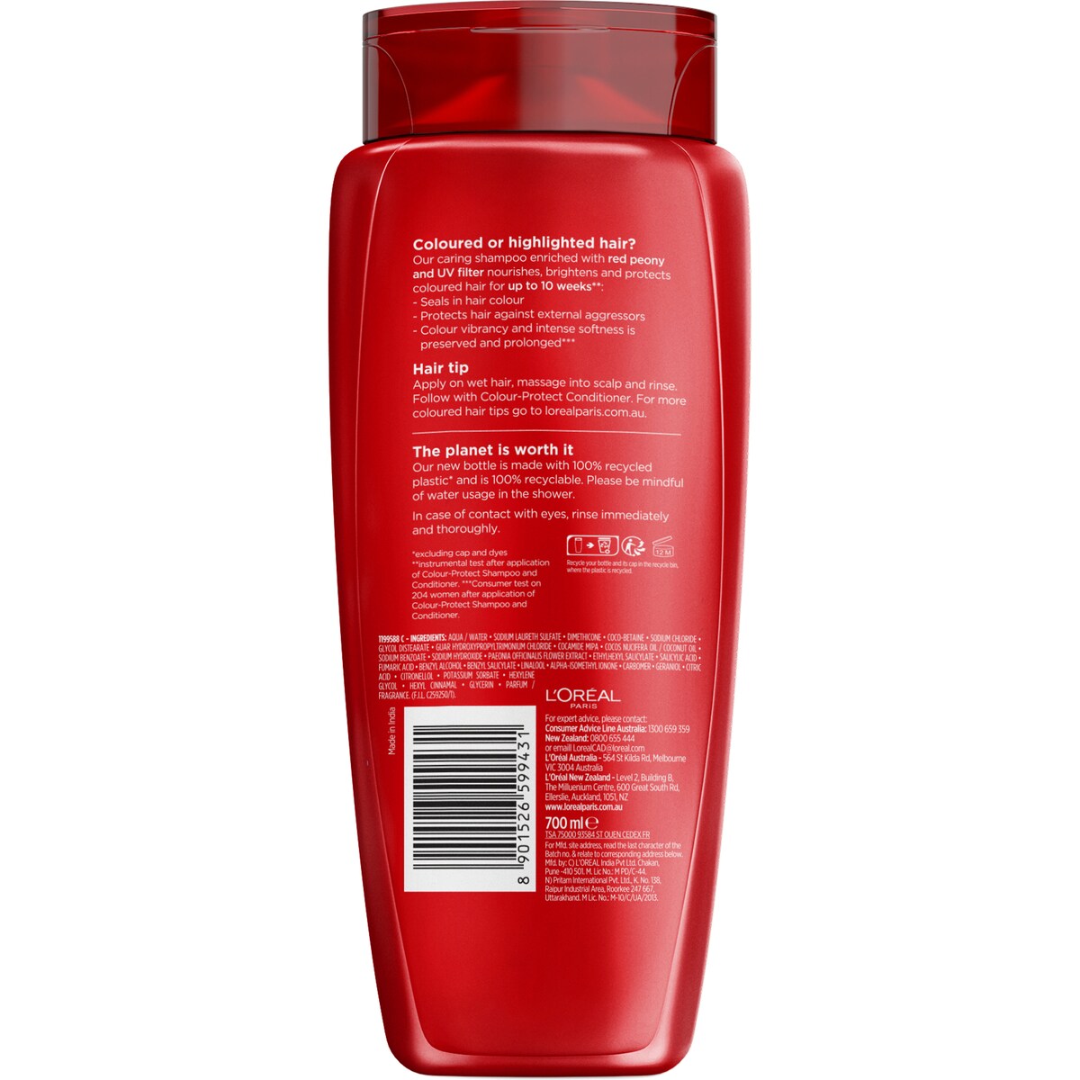 L'oreal Paris Elvive Colour-protect Shampoo Coloured Or Highlighted Hair 700ml