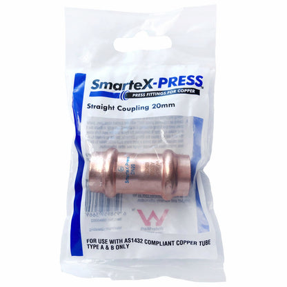 SmarteX-PRESS Straight Coupling - 20mm - Copper
