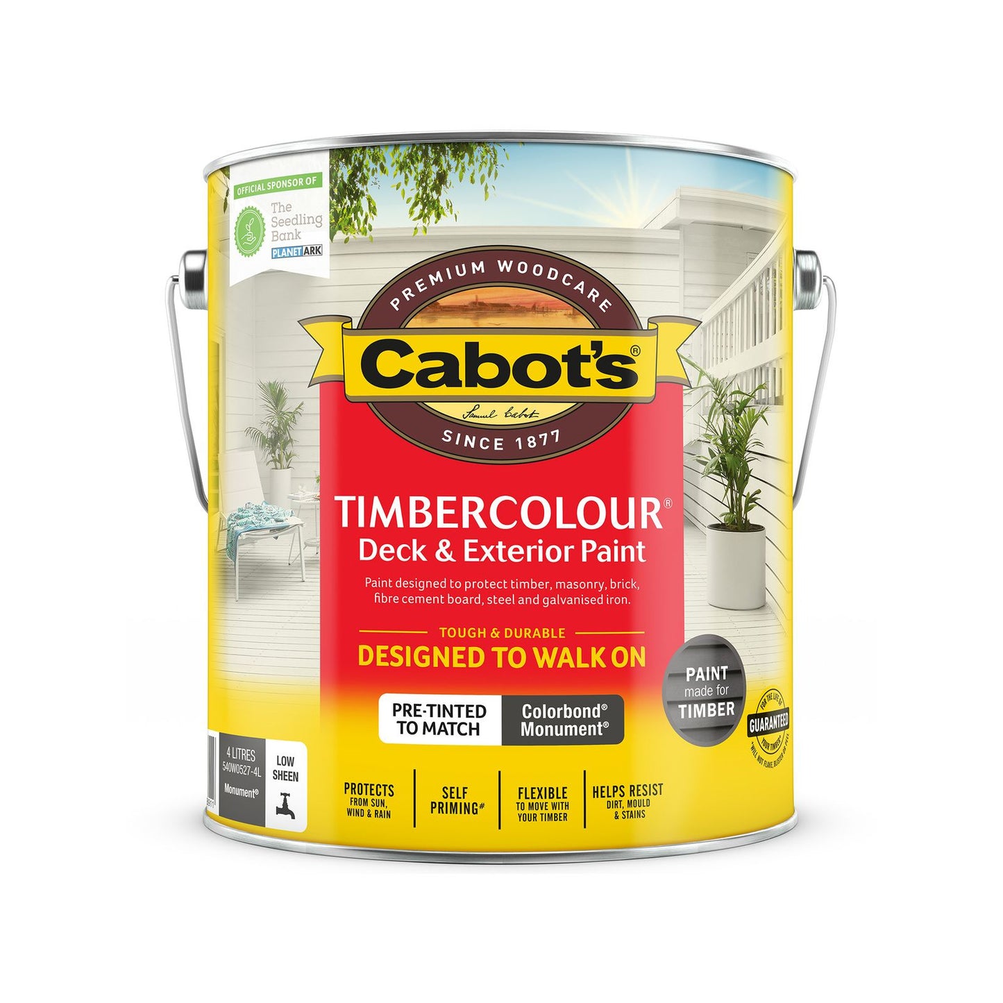 Cabot's Timbercolour Deck Exterior Paint - 4L - Colorbond Monument