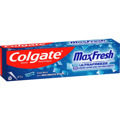 Colgate Max Fresh Toothpaste With Mini Breath Strips Cool Mint 115g