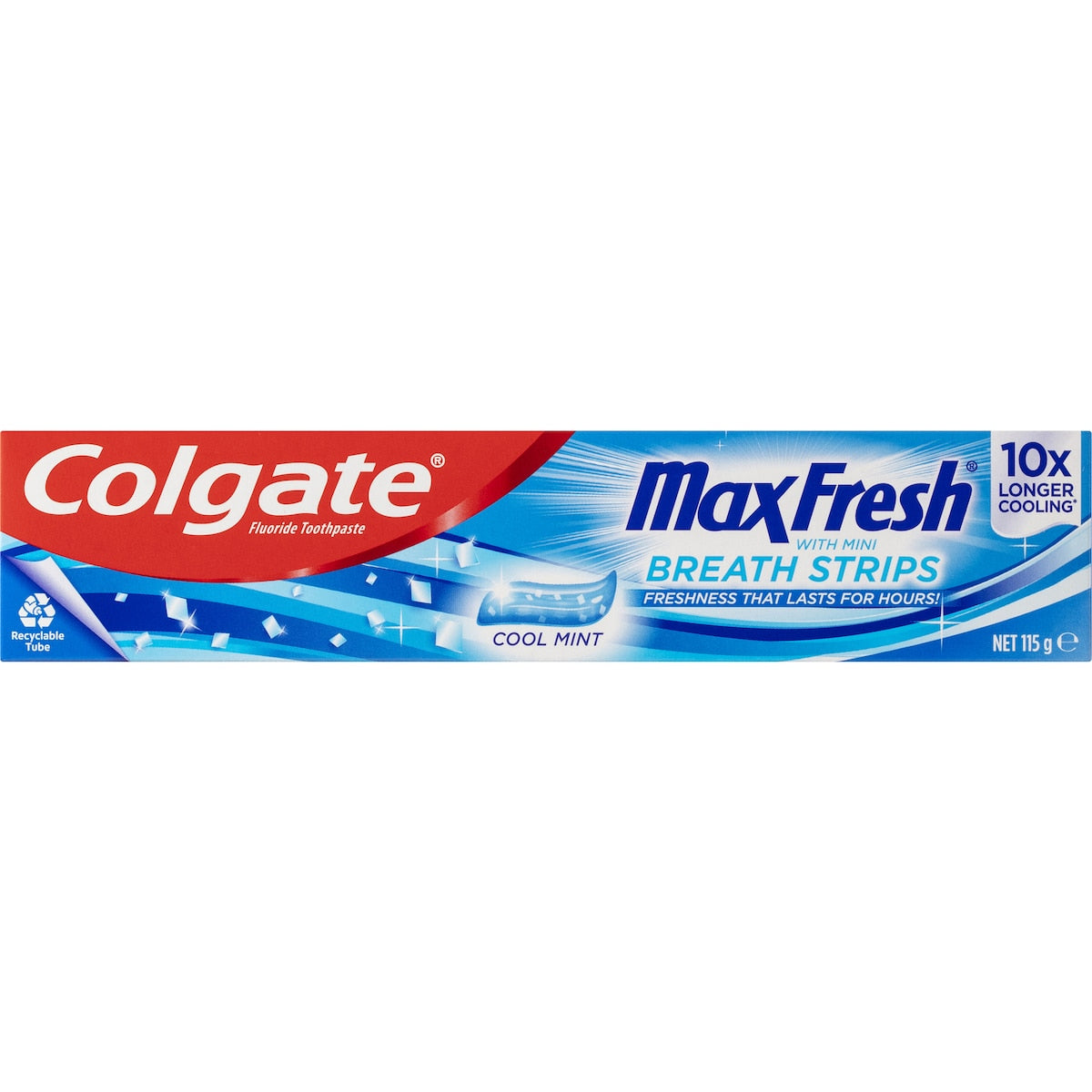 Colgate Max Fresh Toothpaste With Mini Breath Strips Cool Mint 115g