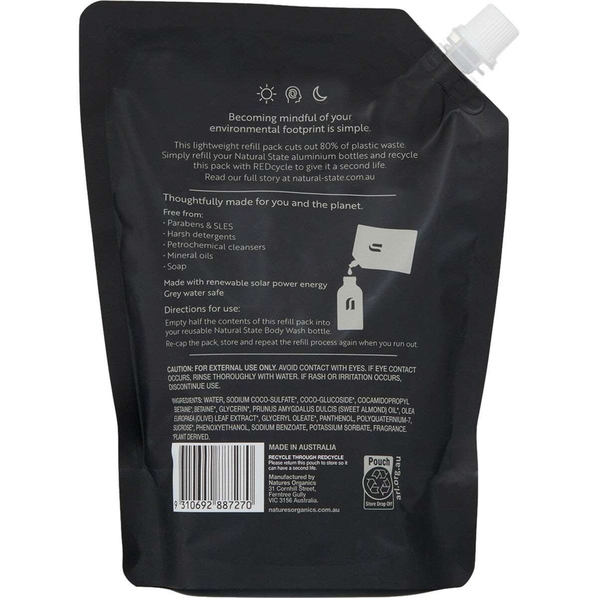Natural State Vanilla, Coconut & Lime Body Wash Refill 700mL