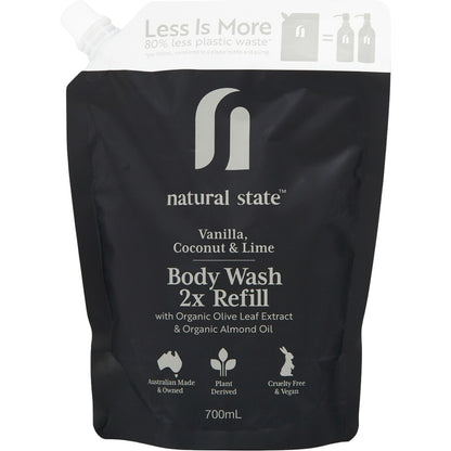 Natural State Vanilla, Coconut & Lime Body Wash Refill 700mL