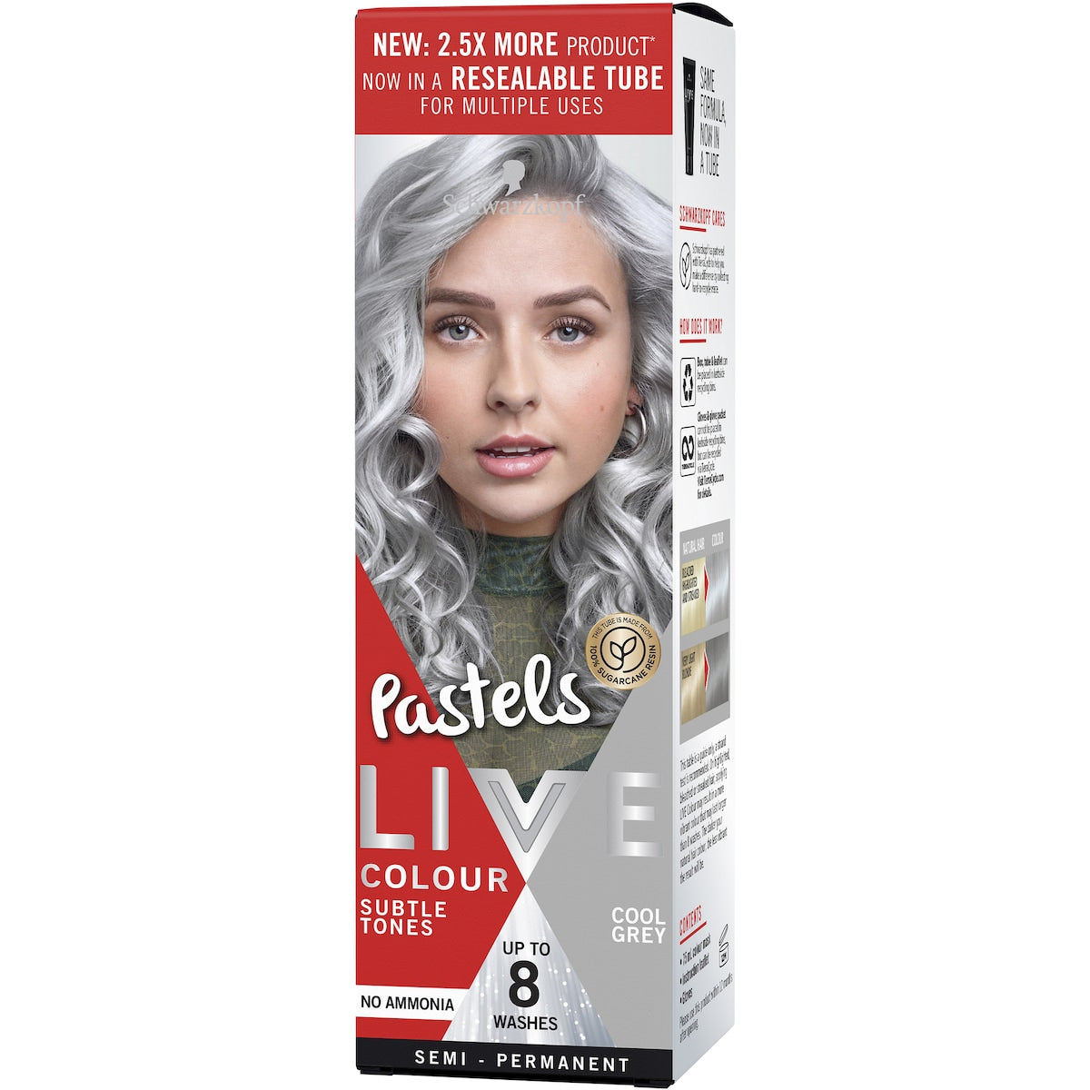 Schwarzkopf Live Colour Silver Hair Dye Cool Grey Semi Permanent each