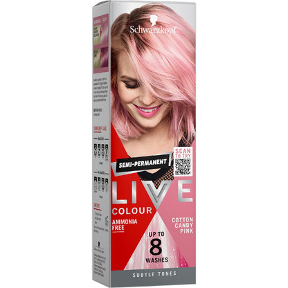Schwarzkopf Live Colour Hair Dye Semi Permanent Candy Pink Each