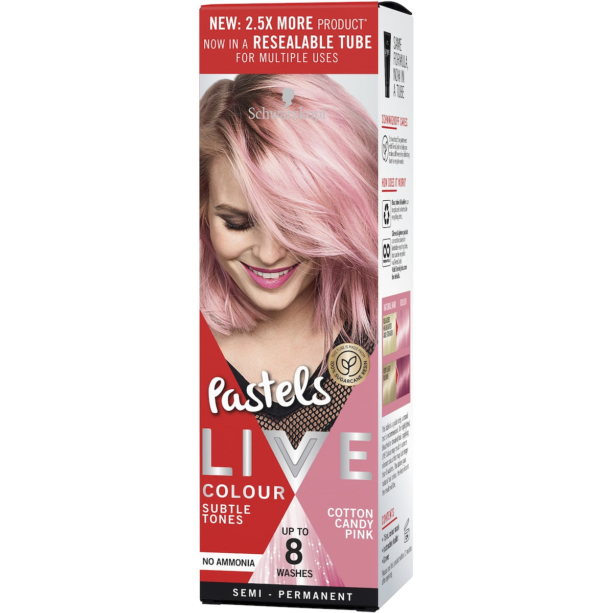 Schwarzkopf Live Colour Pink Hair Dye Candy Pink Semi Permanent each
