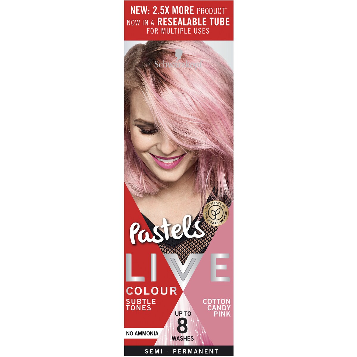 Schwarzkopf Live Colour Pink Hair Dye Candy Pink Semi Permanent each