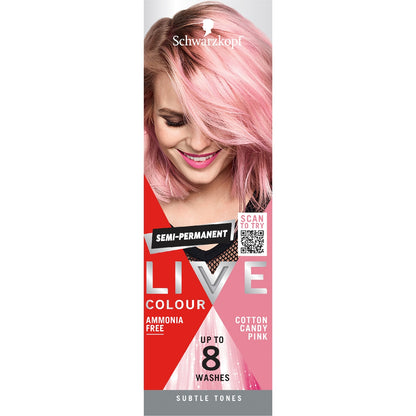 Schwarzkopf Live Colour Hair Dye Semi Permanent Candy Pink Each