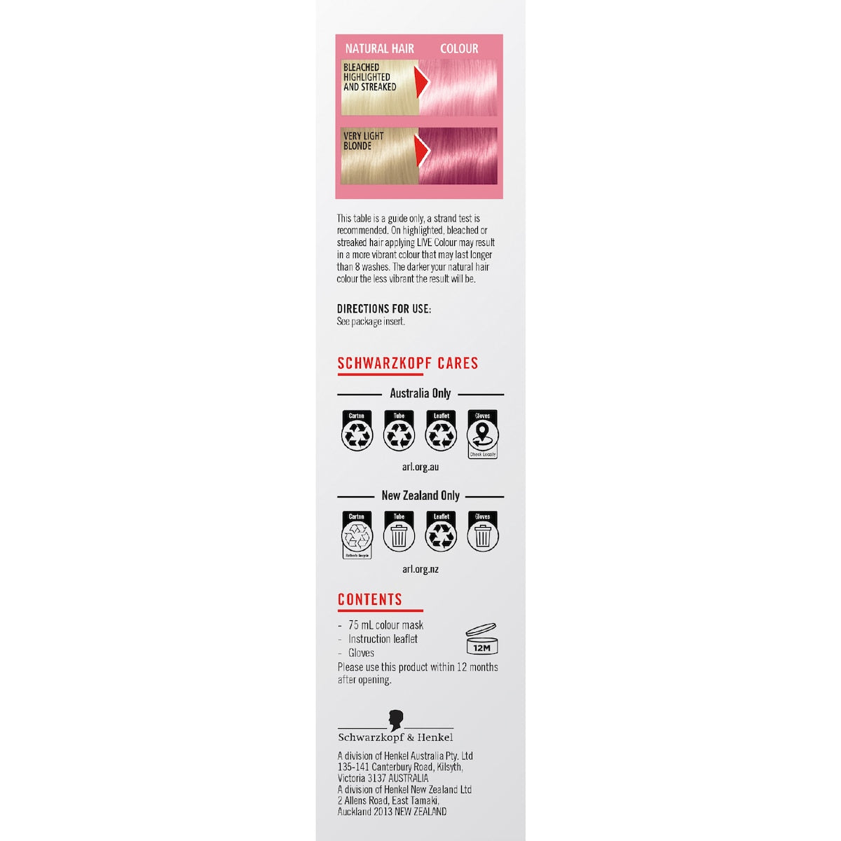 Schwarzkopf Live Colour Hair Dye Semi Permanent Candy Pink Each