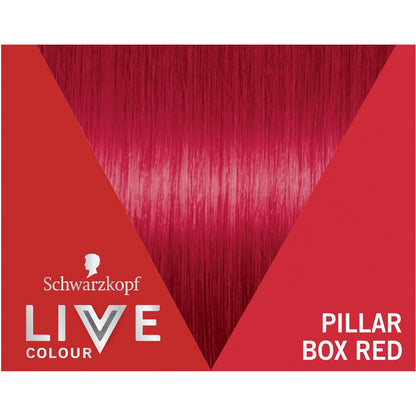 Schwarzkopf Live Colour Red Hair Dye Pillar Box Red Semi Permanent each