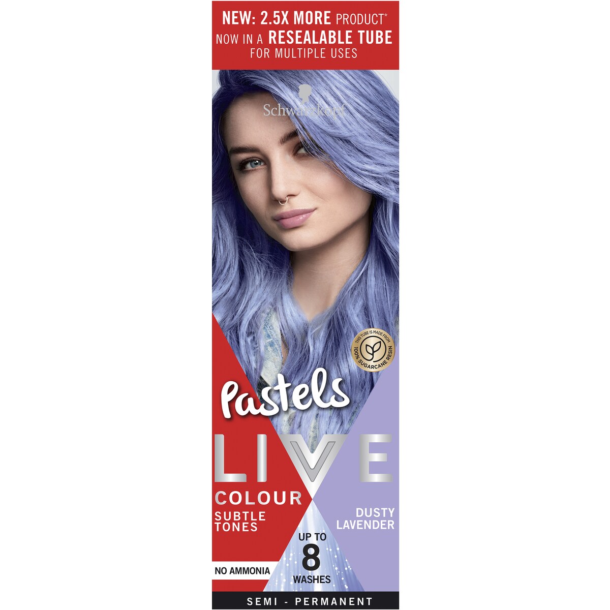 Schwarzkopf Live Colour Blue Hair Dye Dusty Lavender Semi Permanent each