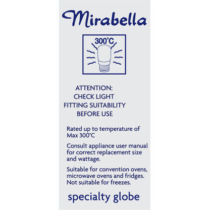 Mirabella Appliance Oven Clear Globe SES 25W 2 pack