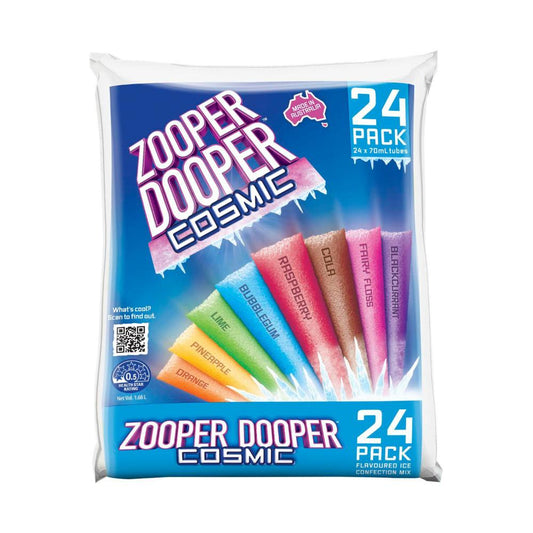 Zooper Dooper 8 Cosmic Flavours Water Ice 70mL Tubes - 24 pack