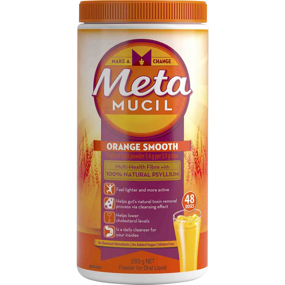 Metamucil Orange Smooth Fibre Powder 48 Doses 283g