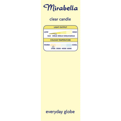 Mirabella Led Candle Ses 5w 470lm Clear Warm White 1 Pack