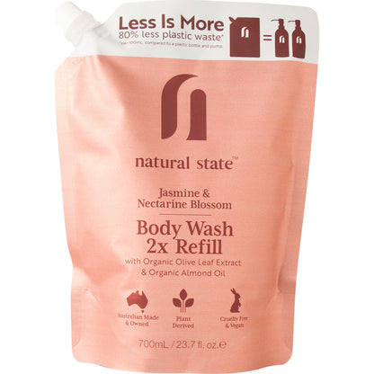 Natural State Jasmine & Nectarine Blossom Body Wash Refill 700mL
