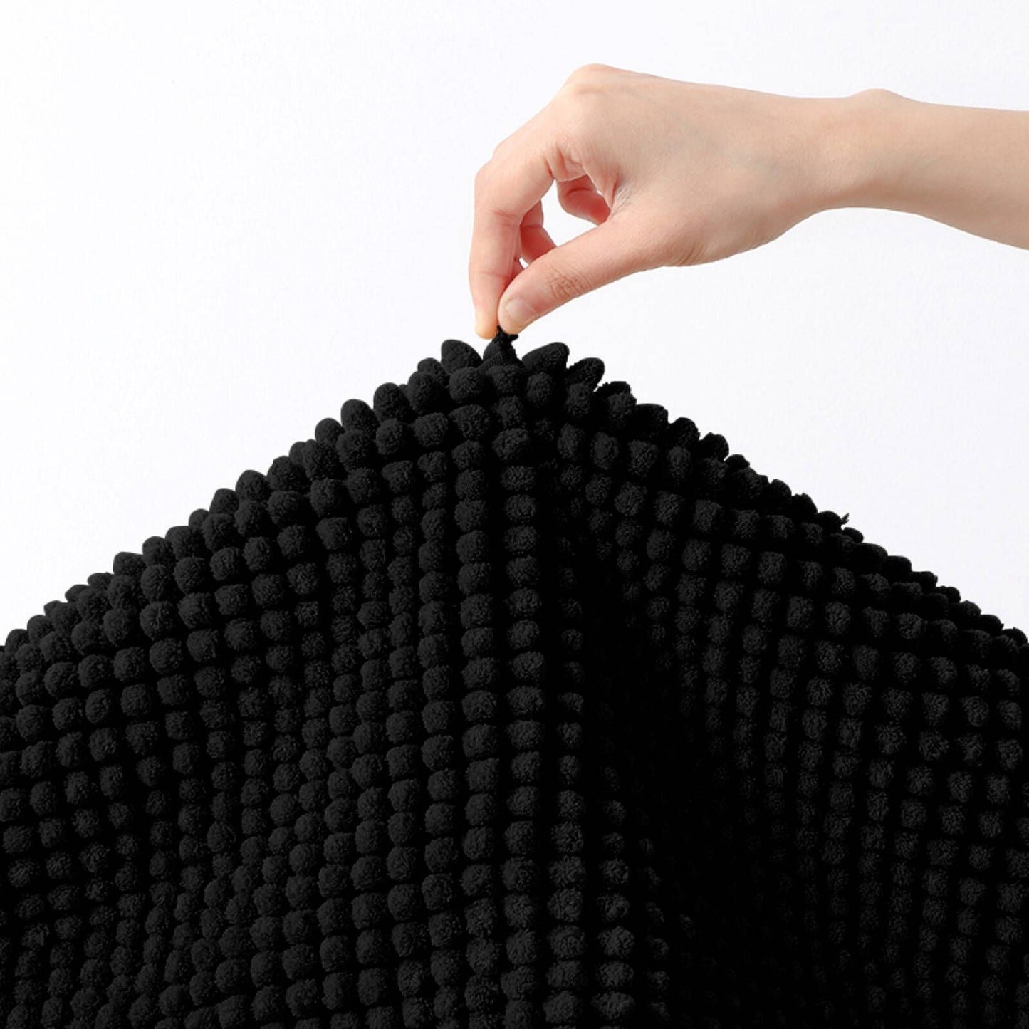 Barelli Chenille Bath Mat - 120 x 60cm - Black