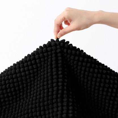 Barelli Chenille Bath Mat - 120 x 60cm - Black