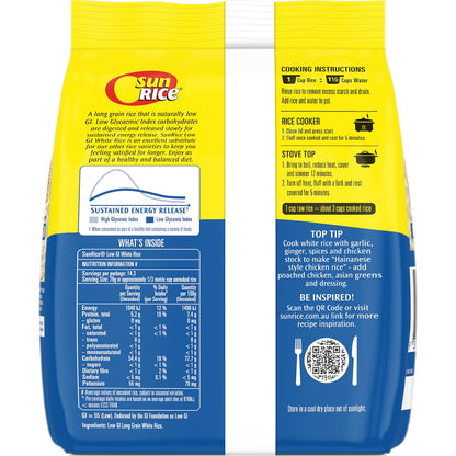 Sunrice Clever Rice Low Gi White 1kg