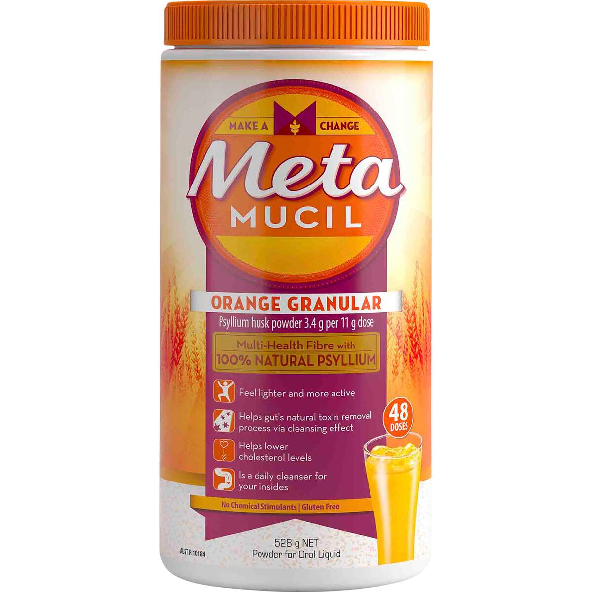 Metamucil Orange Granular Fibre Powder 48 Doses 528g