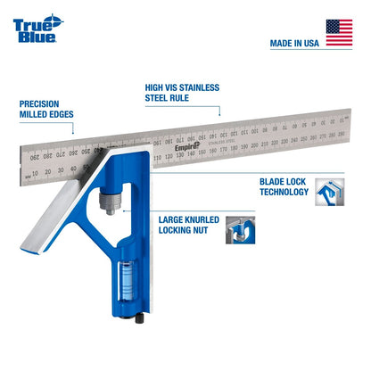 Empire Combination Square 300mm Stainless Steel Accurate Measurements