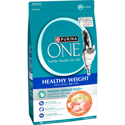 Purina One Healthy Weight With Chicken 1+ Years Dry Cat Food 1.4kg