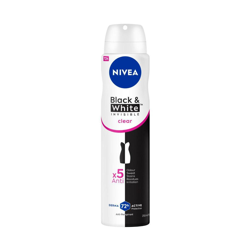 Nivea Deo Aero Female Invisible Black And White Clear - 250mL