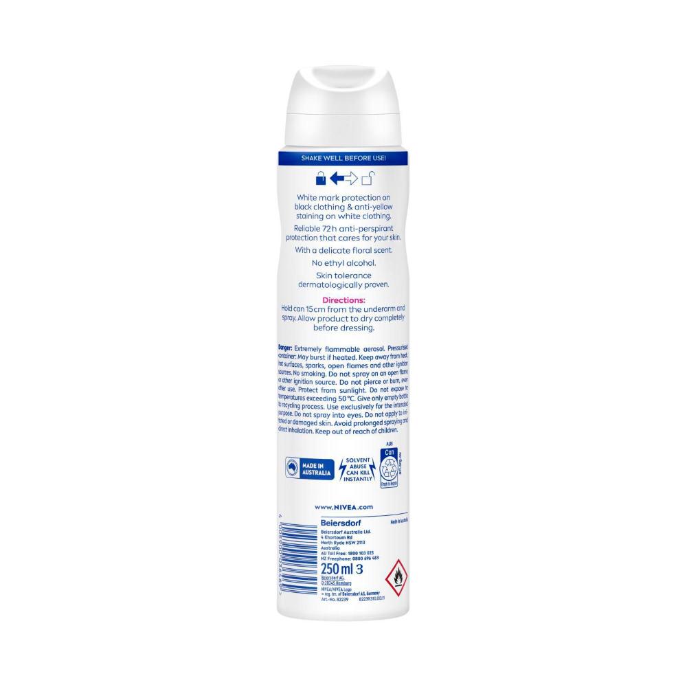 Nivea Deo Aero Female Invisible Black And White Clear - 250mL