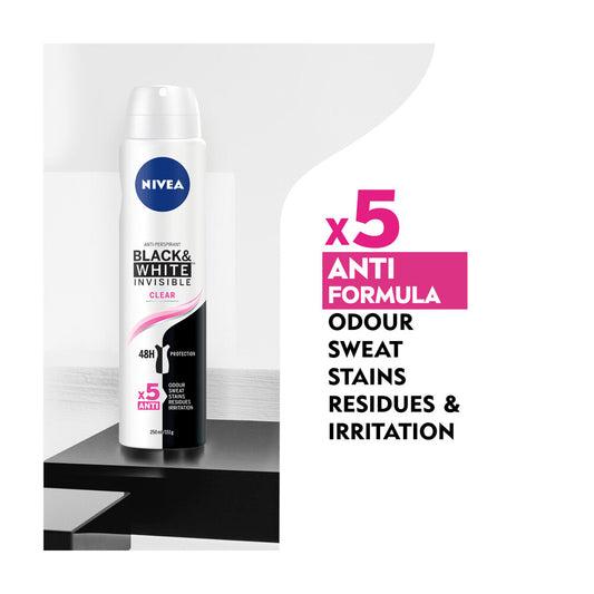 Nivea Deo Aero Female Invisible Black And White ear - 250mL