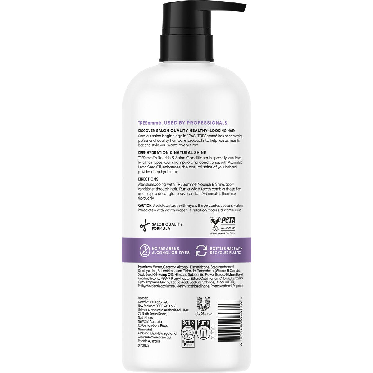 Tresemme Nourish & Shine Conditioner With Vitamin E & Hemp Seed Oil 940ml