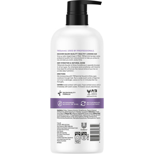 Tresemme Nourish & Shine Conditioner With Vitamin E & Hemp Seed Oil 940ml