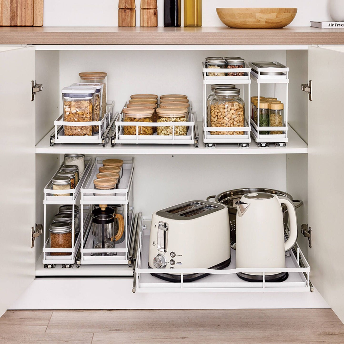 EzyStorage Förma 2-Tier Pull Out Drawer - 100 x 500mm - White