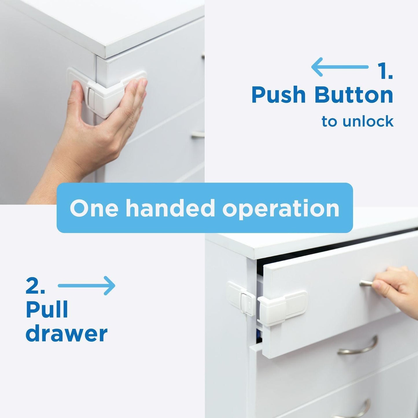 Perma Child Safety Corner Drawer Locks - 4 Pack