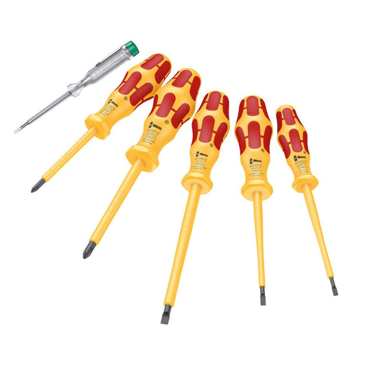 Wera VDE Kraftform Insulated Screwdriver Set - 6 Piece - 110 x 40 x 230mm