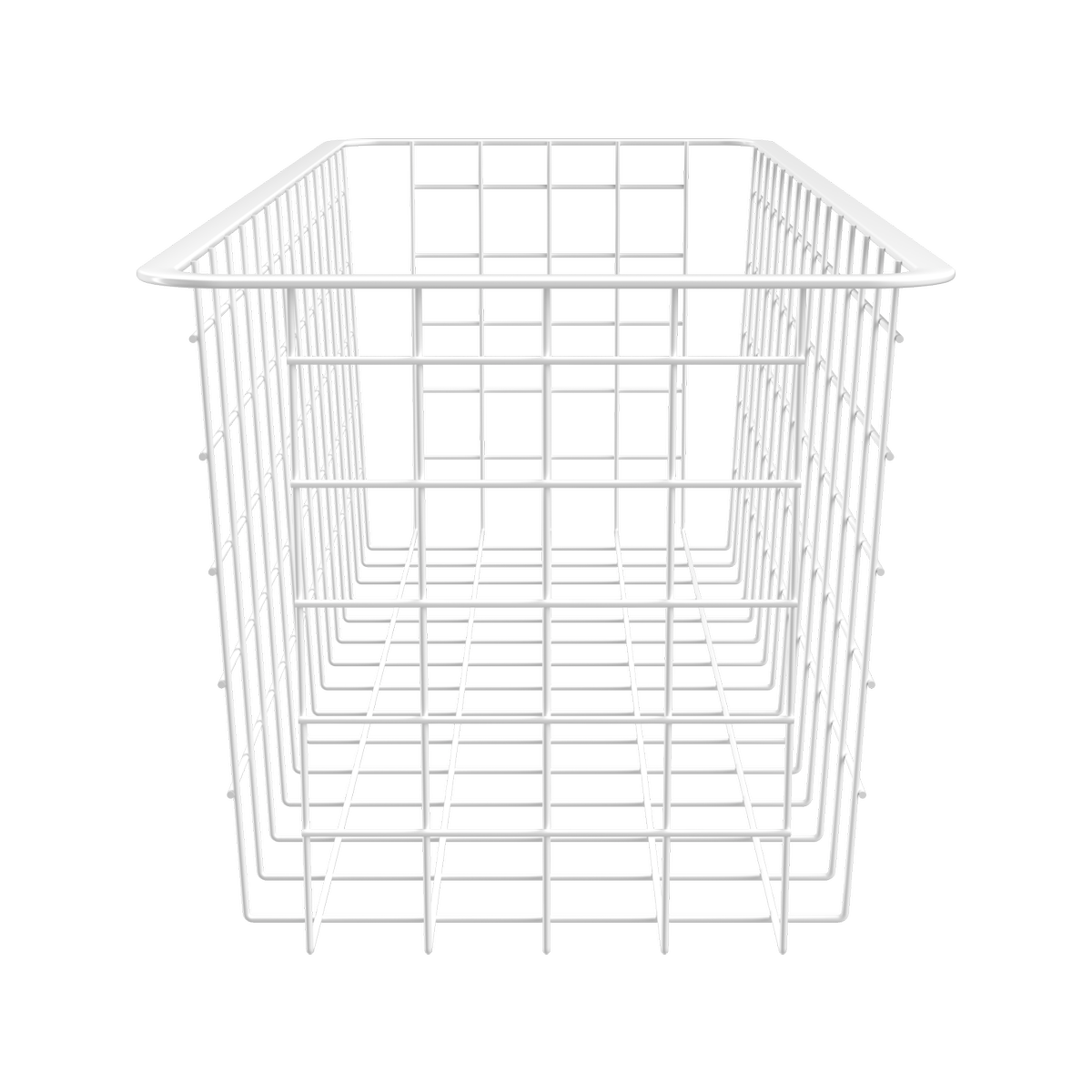 Flexi Storage White Wire Basket - 2 Runner - Half Width - Steel - Versatile