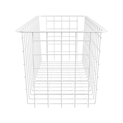 Flexi Storage White Wire Basket - 2 Runner - Half Width - Steel - Versatile