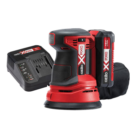 Ozito PXC 18V Random Orbital Sander Kit - 2.0Ah Battery