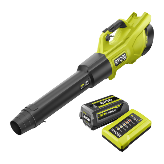 Ryobi HP Brushless Jet Blower Kit - 36V - 600CFM - 4.0Ah - R36XBLW54
