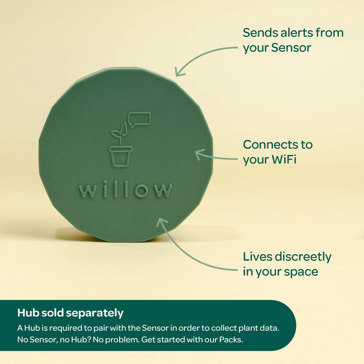 Willow Smart Indoor Plant Sensor - Charcoal
