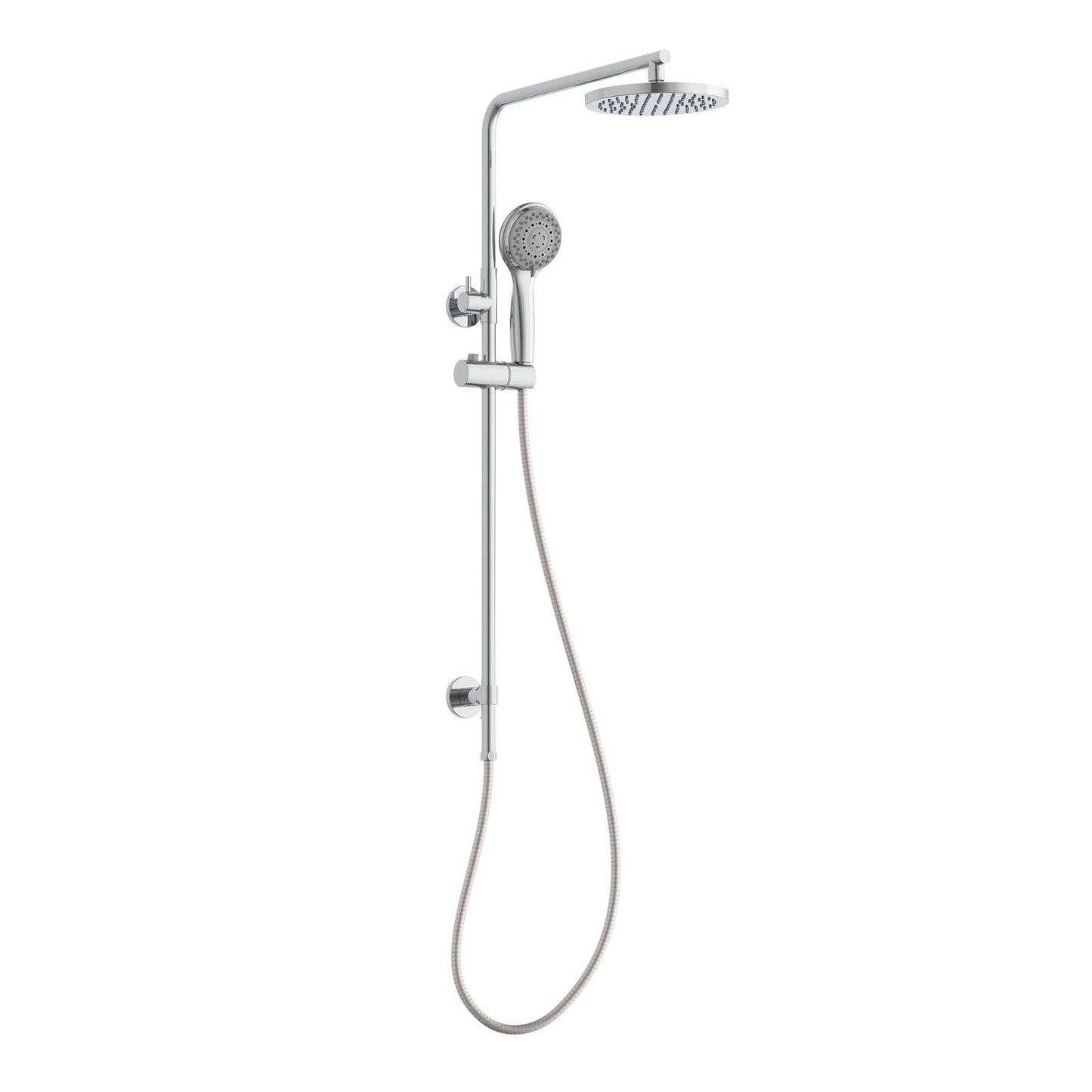 Estilo 3 Function Twin Rail Shower Set Chrome