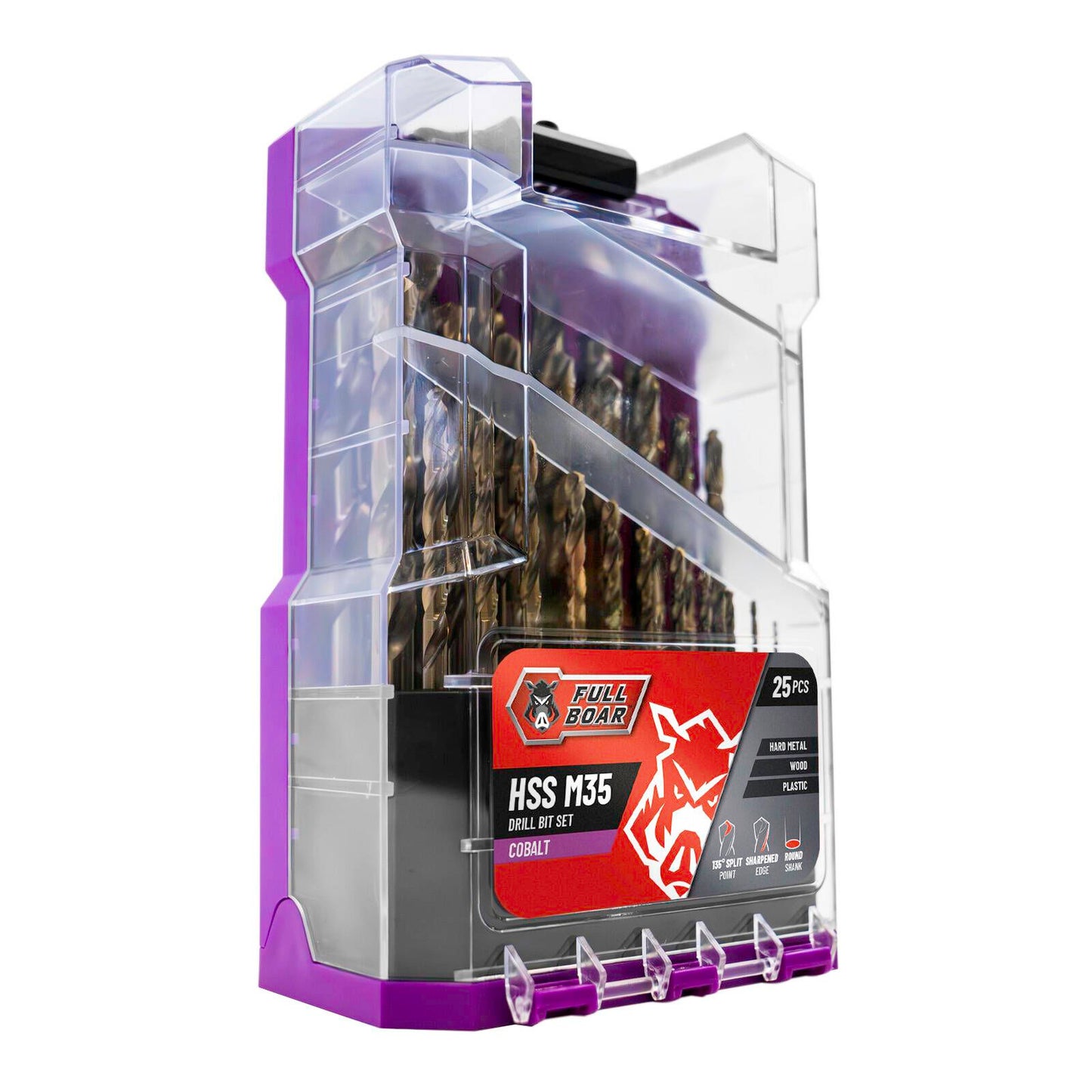 Full Boar HSS M35 Drill Bit Set - 25 Piece