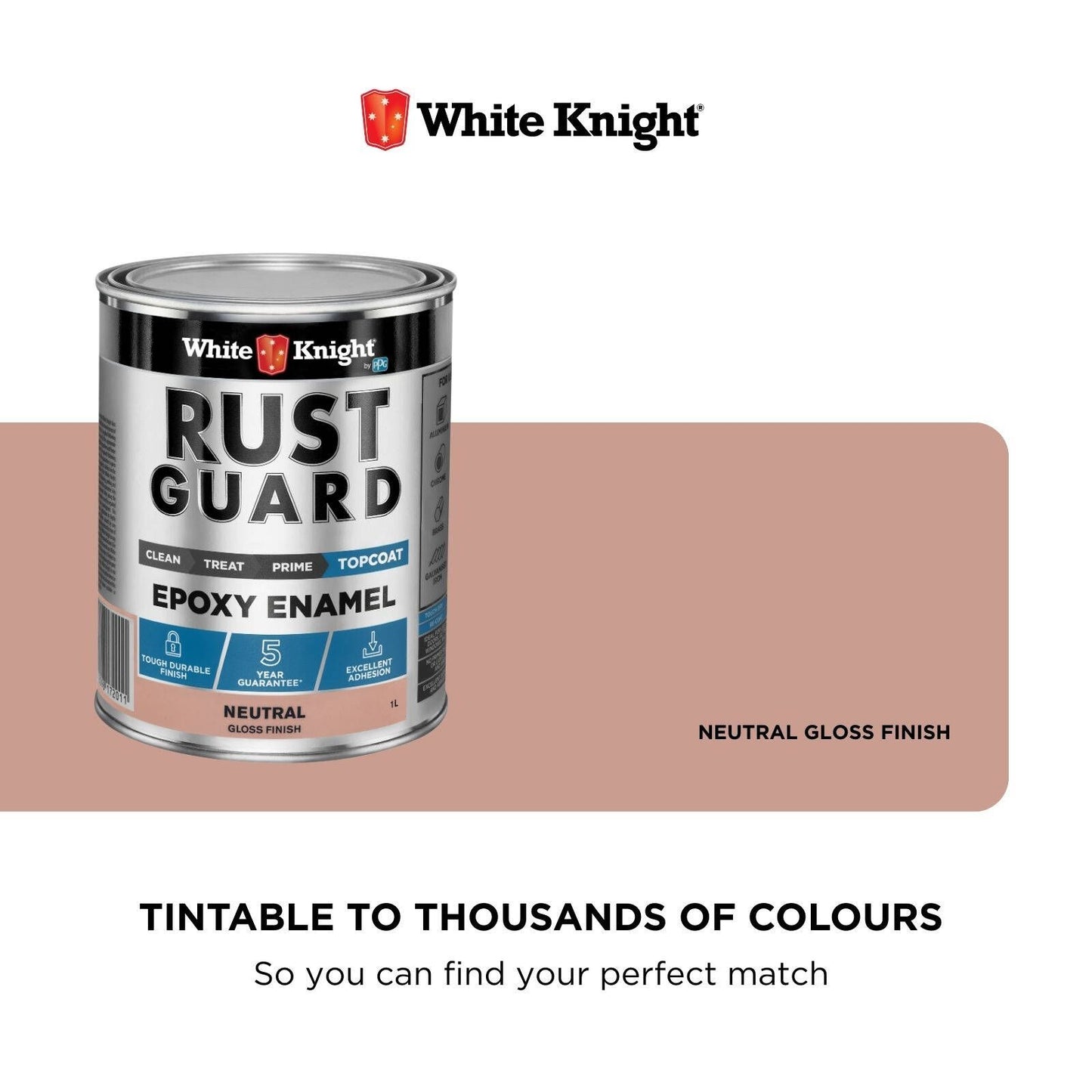 White Knight Rust Guard Epoxy Enamel - 1L - Gloss