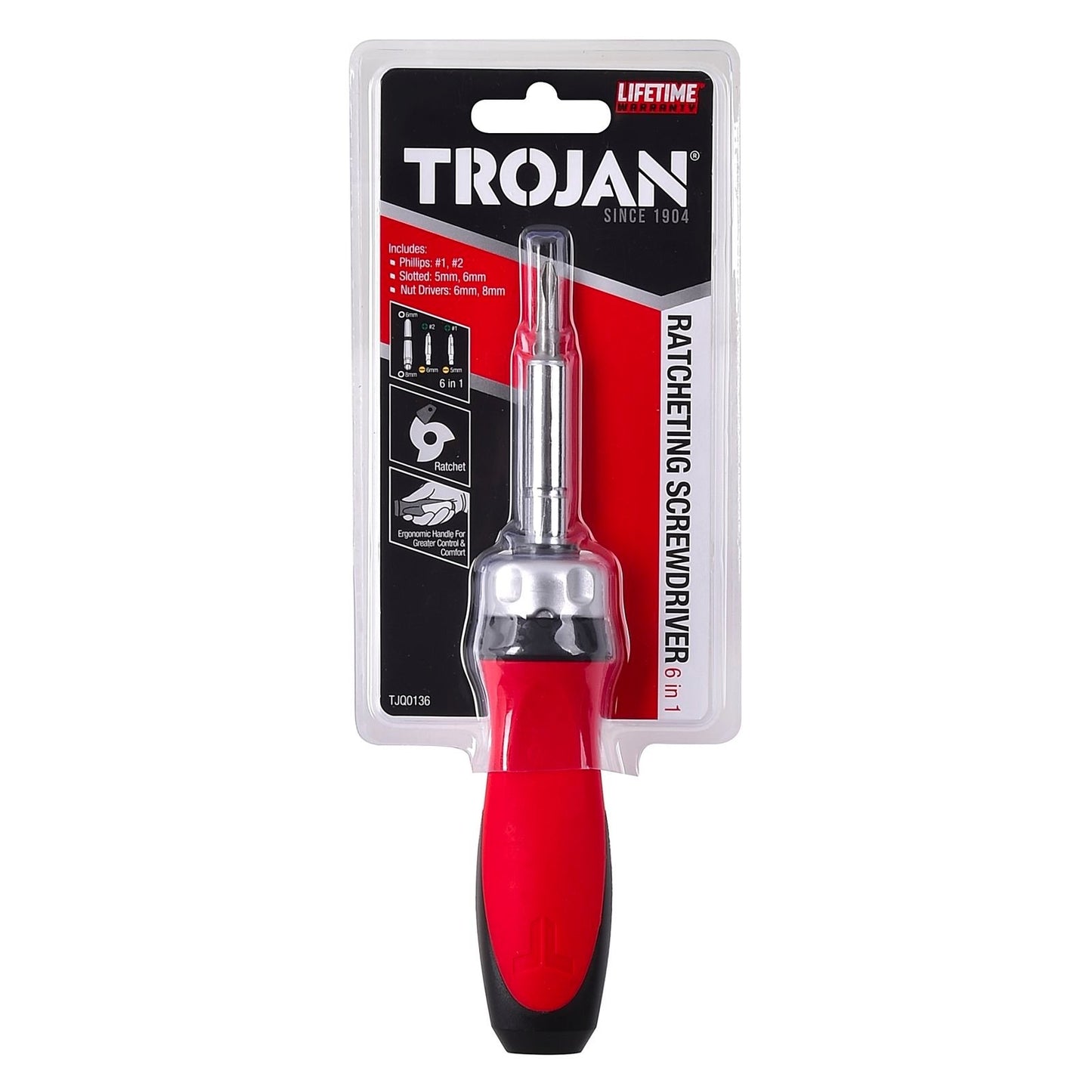 Trojan Ratcheting Screwdriver - 6 in 1