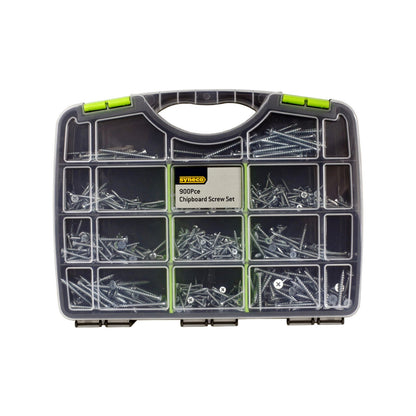 Syneco Chipboard Screw Set - 900 Piece - 308 x 240 x 50mm