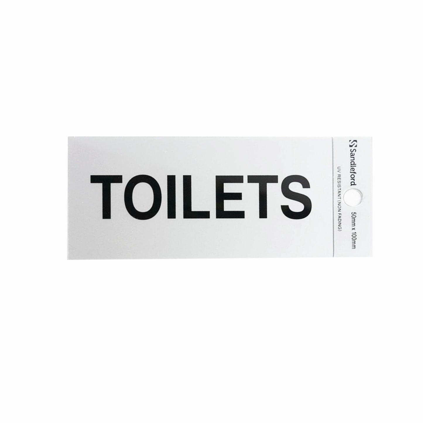 Sandleford Self Adhesive Sign - 100 x 50mm - Silver