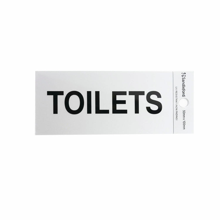 Sandleford Self Adhesive Sign - 100 x 50mm - Silver